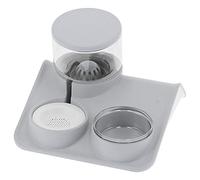 Gavigain 1,8L Dispensateur en eau automatique, système de siphon auto remplissage, base triangulaire non glissante, colonne cervicale conviviale, pour les chats et les petits (Roof water drinker grey)