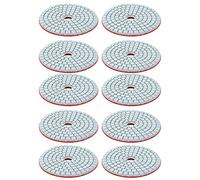 Gavigain 10 pièces 3 pouces diamant tampon de polissage humide disques de meulage souples accessoires de polisseuse pour marbre granit (Disque abrasif à eau à fond blanc de 3 pouces (500)