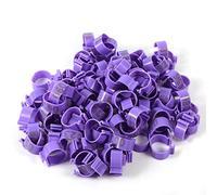 Gavigain 100pcs 6Colors 16 mm Numérodes en Plastique Poule Bandes de Jambe Anneaux Renusable Opérations de volaille Management (Violet)