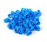 Gavigain 100pcs 6Colors 16 mm Numérodes en Plastique Poule Bandes de Jambe Anneaux Renusable Opérations de volaille Management (Blue)