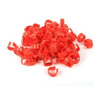 Gavigain 100pcs 6Colors 16 mm Numérodes en Plastique Poule Bandes de Jambe Anneaux Renusable Opérations de volaille Management (Red)