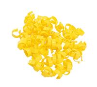 Gavigain 100pcs Plastic Duck Leg Band Clip Practical Chicken Foot Rings Identification Tool Poultry Information Tag Management, Poultry Foot Rings for Poultry Farming (Yellow)