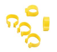 Gavigain 100pcs Plastic Duck Leg Band Clip Practical Chicken Foot Rings Identification Tool Poultry Information Tag Management, Poultry Foot Rings for Poultry Farming (Yellow)