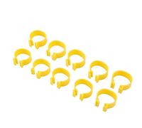 Gavigain 100pcs Plastic Duck Leg Band Clip Practical Chicken Foot Rings Identification Tool Poultry Information Tag Management, Poultry Foot Rings for Poultry Farming (Yellow)
