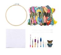 Gavigain 100Pcs/Set Embroidery Sewing Set DIY Crafts Colorful Threads Embroidery Pen Punch Needle Kit Sewing Tools (Kit d'outils de Couture)
