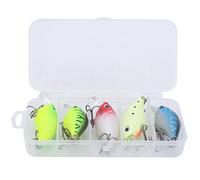 Gavigain 5 pièces Ensemble de leurre de pêche Artificiel coloré Petit Poisson Gras Kit d'appât Accessoire de pêche
