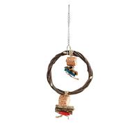 Gavigain Bird Swing, Wood, Corn COB, Non, coloriage Comestible, Affûtage du Bec, soulagement de l'anxiété, Jouet de mât de Perroquet pour l'ennui et l'escalade (11.5x26.5x3.5cm/4.5x10.4x1.4in)