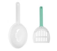 Gavigain Boîte à litière pour Chat Portable, Conception de Sauvegarde de l'espace, Trou de Fuite, poignée Ergonomique, Tamis Inclus, ABS, pour Les Petits espaces et Le Stockage (Green)