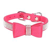 Gavigain Collier de Chien réglable en Strass, Double nœud Papillon, en Daim Doux en Microfibre, élégant et élégant, pour Chats et Chiens de Petite à Moyenne Taille (XS 30 * 1.5CM)