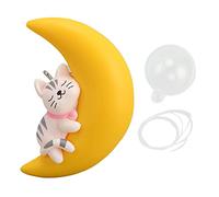 Gavigain Décoration d'aquarium en Forme de Lune Lune Récipient de Poisson Flottant, matériau en PVC, Moniteur de Flux d'eau, Ornement Magique sur Le thème des Animaux pour (Katze)