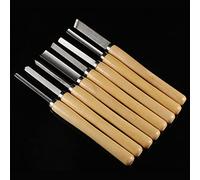 Gavigain Ensemble de burins pour tour à bois, outils de tournage, gouge à bois, ensemble de 8 pièces, léger, durable, portable pour menuisiers et artistes