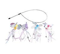 Gavigain Ensemble de Jouets interactifs pour Chat, Papillon, Libellule, Abeille, poignée en Fil d'acier, Peluche, Robuste, favorise l'exercice, la Stimulation mentale, pour