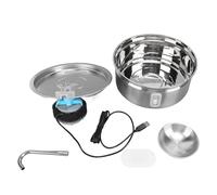 Gavigain Fontaine à Eau pour Animaux de Compagnie en Acier Inoxydable de 3,2 L, silencieuse, résistante aux éclaboussures, Circulation d'eau Automatique, économie d'énergie pour