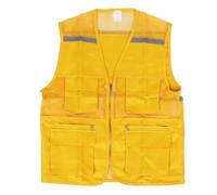 Gavigain Gilet de bénévole jaune à poches multiples, mélange de coton résistant, pour les activités d'aide sociale. (Style 1 M)
