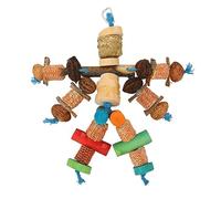 Gavigain Jouet à mâcher pour Perroquet, Bois, épi de maïs et Noix, Colorant Non Comestible, santé du Bec, Jouet de Recherche de Nourriture pour aras, Conures, ES