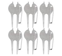 Gavigain Lot de 6 Outils de réparation de divots de Golf Portables en Alliage de Zinc, Fourche Marque-Balle, Accessoire pour Les Amateurs de Golf