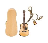 Gavigain Mini modèle de Guitare Porte-clés Fonction lissage du Bois détails Riches Guitare Miniature en Bois pour Armoire de Table