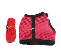 Gavigain Petit Harnais et Plomb, Tissu Net Doux Respirant, Ajustement sécurisé réglable, pour Lapins Chiots de Chatons de cobayes (Rose Red)