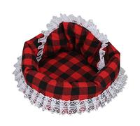 Gavigain Petit lit pour Animaux de Compagnie Confortable, Tissu en Coton Doux, Lavable, Conception en Dentelle en Treillis, Retraite Confortable (Large 13.5x6.5x14cm / 5.3x2.6x5.5in)