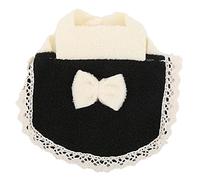 Gavigain Petit Manteau de Compagnie, Flanelle de Corail Doux, détail de Dentelle à bowk, Facile à Porter, Tenue hivernale Confortable pour Hamsters, cobayes, Lapins, furets (S)