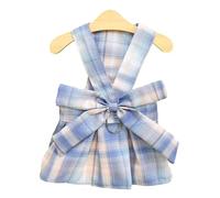 Gavigain Robe pour Chiot avec nœud Papillon, à Carreaux, Respirante, Laisse Incluse, Lavable en Machine pour Petites Races comme Teddy, Schnauzer, Bichon Frise (XL)