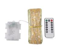 Gavigain Ruban lumineux LED de 10 m, fonctionne à piles, blanc chaud, 100 LED, avec télécommande, 8 modes d'éclairage, minuterie, pour fêtes intérieures et extérieures, mariages, (Bunt)