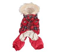 Gavigain Small Plaid Fleece Dog Veste, Polyester Doux, Protection des Cheveux, chaleureuse et Confortable, pour de Petites Races comme Teddy, Chihuahua, Yorkshire, Usage extérieur (L)