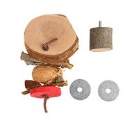 Gavigain Wood Bird Perch Platform avec Corde à Mastication, Coloration Comestible, Installation Facile, pour la Stimulation mentale et la santé des Oiseaux (-2112220016611)