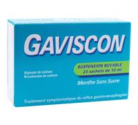 Gaviscon Suspension Buvable Menthe Sans Sucre Sachets 24x10ml