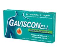 Gavisconell Menthe Sans Sucre - Brûlures d'estomac et Remontées Acides Comprimé(S) À Croquer 24 pc(s)