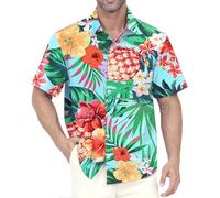 Gavliuu Chemise Hawaiienne Homme Imprimé Tropical Plage Décontracté | Anti-froissable, léger et à séchage rapide, parfait pour vacances, voyage et usage quotidien