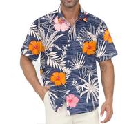 Gavliuu Chemise Hawaiienne Homme Imprimé Tropical Plage Décontracté | Anti-froissable, léger et à séchage rapide, parfait pour vacances, voyage et usage quotidien