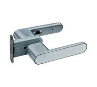 Gavroche Lot de poignées de porte chrome mat/blanc - Poignées de porte design pour portes intérieures, poignée de porte sans rosette, finition galvanisée, moderne durable (avec serrure)