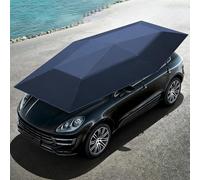 Gavscient Parapluie de voiture rétractable automatique pour abri de voiture portable pliable abri pare-soleil imperméable coupe-vent universel protection de toit de voiture bleu-4,8 x 2,3 m