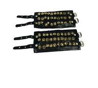 Gavya International Ghungroo Bells Cloches de cheville en cuir noir avec trois lignes (30 + 30) Accessoires de danse kathak