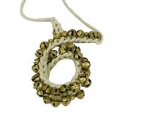 Gavya International Lot de 14 clochettes de cheville blanches à cordes souples (25 + 25) pour Kathak Bharatnatyam