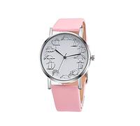 Gaw100b-1a Montre à quartz analogique en alliage pour homme Motif chat, rose, taille unique