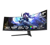 Gawfolk 49 Pouces Écran PC d'ordinateur de Jeu 1500R Ultra-Large incurvé, DQHD (5120×1440), 165Hz, 1MS, FreeSync, 120% sRGB, Moniteur réglable en Hauteur, HDMI2.1、DP1.4, VESA 75 * 75mm-Noir