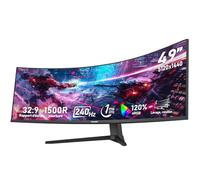 Gawfolk 49 Pouces Écran PC d'ordinateur de Jeu 1500R Ultra-Large incurvé, DQHD (5120×1440), 240Hz, 1MS, FreeSync, 120% sRGB, Moniteur réglable en Hauteur, HDMI2.1、DP1.4, VESA 75 * 75mm-Noir