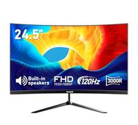 Gawfolk cran24,5 Pouces Moniteur incurvé avec Haut-parleurs intégrés, 3000R 120Hz écran de Jeu PC Full HD 1080P, HDMI 2.0, VGA, VESA 75 * 75mm