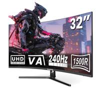 Gawfolk Écran Gaming Cuverd 32 Pouces 4K UHD 240 Hz Écran Incurvé 1500R Résolution 3840x2160 Temps de réponse 1 ms Compatible G-Sync & FreeSync, HDR, HDMI 2.1 & DP 2.0, Support VESA 75x75 mm