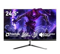 Gawfolk Écran PC 24,5 Pouces, Moniteur de Jeu pour Ordinateur 200 Hz, FHD 1080p, Haut-parleurs intégrés, 1 ms, FreeSync, 99% sRGB, Angle de Vue de 178°, HDMI, DisplayPort, Noir