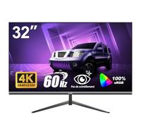 Gawfolk Écran PC 32 Pouces 4K UHD, Moniteur d’Ordinateur Ultra-Clair (3840×2160p), 100% sRGB, Angle de Vision de 178°, HDMI、Display Port, Compatible avec Montage Mural 100 * 100MM - Noir