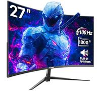 Gawfolk Écran PC Incurvé 27 Pouces, Moniteur Gaming 1800R 100Hz, Ecran PC FHD 1920x1080, 100% sRGB, 1ms MPRT, Haut Parleurs Intégrés, Interface HDMI & DP, Protection des Yeux，VESA 75 * 75