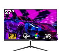 Gawfolk Moniteur de Jeu 27 Pouces QHD, écran PC IPS 2K 120Hz, 2560×1440P, FreeSync, HDMI, DisplayPort, VESA 75 * 75mm, Noir