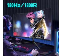 Gawfolk Moniteur de jeu incurvé 27 pouces 1K 180 Hz, écran PC Full HD 1080P, écran d'ordinateur 1800R sans cadre avec technologie FreeSync et Eye Care, prend en charge VESA Gawfolk Moniteur de jeu inc