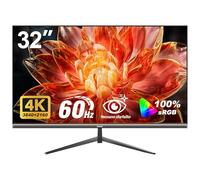 Gawfolk Moniteur d'ordinateur 32 pouces 4K UHD, écran ultra clair (3840 × 2160p), 100 % sRGB, angle de vision de 178 °, HDMI, port d'affichage, compatible avec montage mural 100 x 100 mm - noir