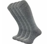 GAWILO Chausettes de contention pour femmes et hommes | 4 paires | Mi-bas pour voyages et vols en coton respirant (Gris, 35-38)