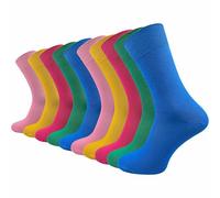 GAWILO Chaussettes 100 % coton (10 paires) | Sans coutures pressantes, avec bordure confortable qui protège les veines | Chaussettes en coton pour homme et femme, coloré, 39-42