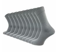 GAWILO Chaussettes 100 % coton (10 paires) | Sans coutures pressantes, avec ceinture confortable pour les veines | Chaussettes en coton pour homme et femme, gris, 35-38